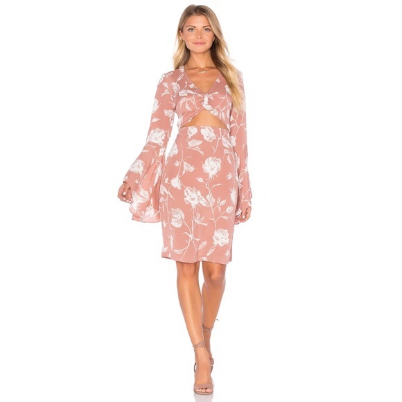 Flynn Skye Dresses & Skirts - Flynn Skye Moscow Dress Cutout Floral Bell Sleeve